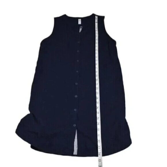 Lole Linen Blend Shirt Dress Sleeveless Mini Blue Size Medium - Picture 9 of 9
